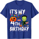 Kids 4th Birthday Monster Pumpkin Halloween Costume T-Shirt - T-Shirt | Royal