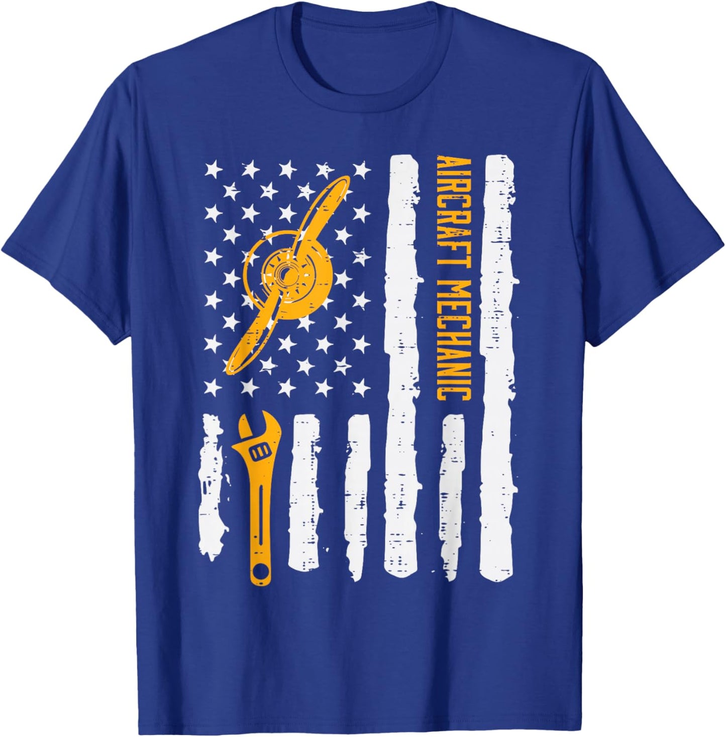 Aircraft Mechanic US Flag 4th Of July Patriot Men Women Kids T-Shirt - T-Shirt | Royal