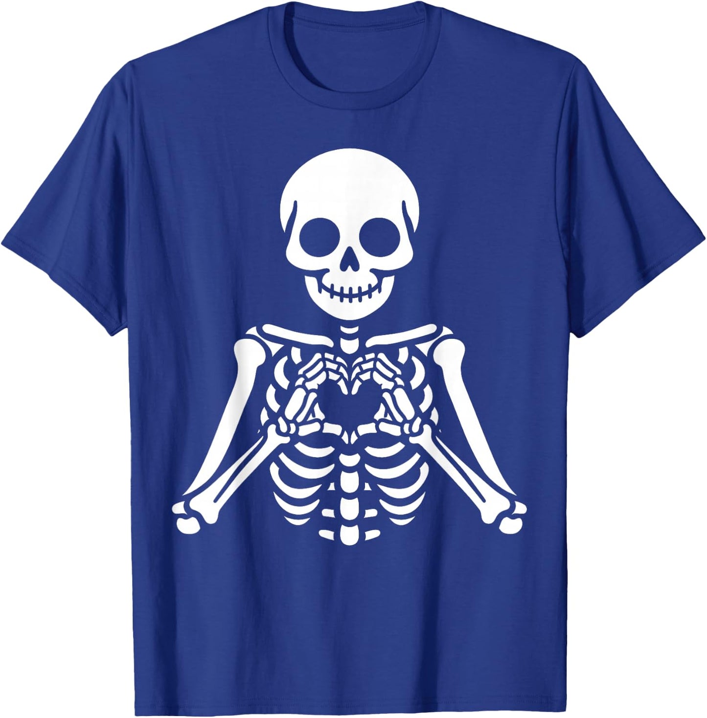 Skeleton Hands Heart Sign Retro Halloween Skeleton Hand Sign T-Shirt - T-Shirt | Royal