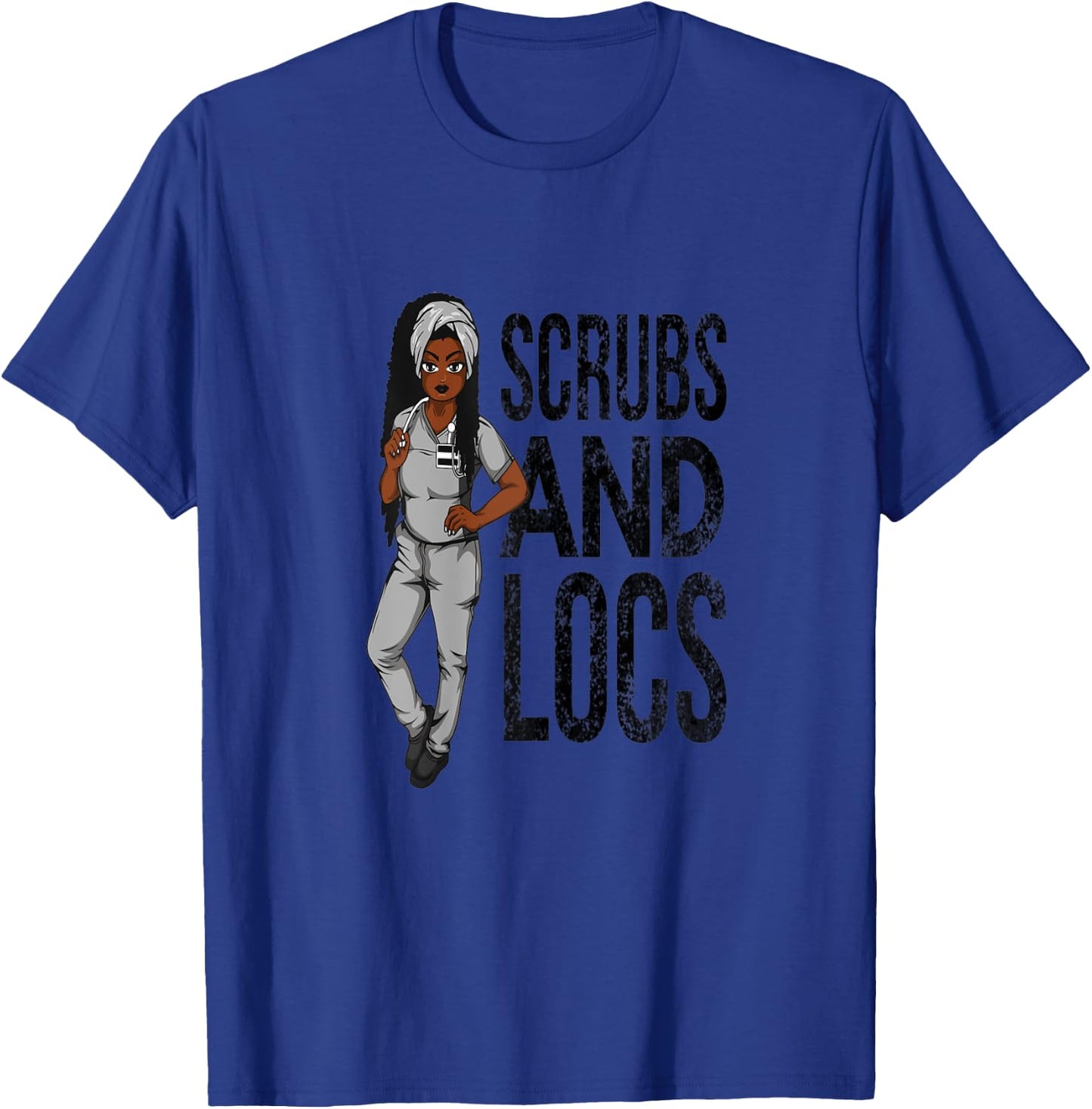 Dreadlocks Nurse African American Black Locs Natural Hair T-Shirt - T-Shirt | Royal