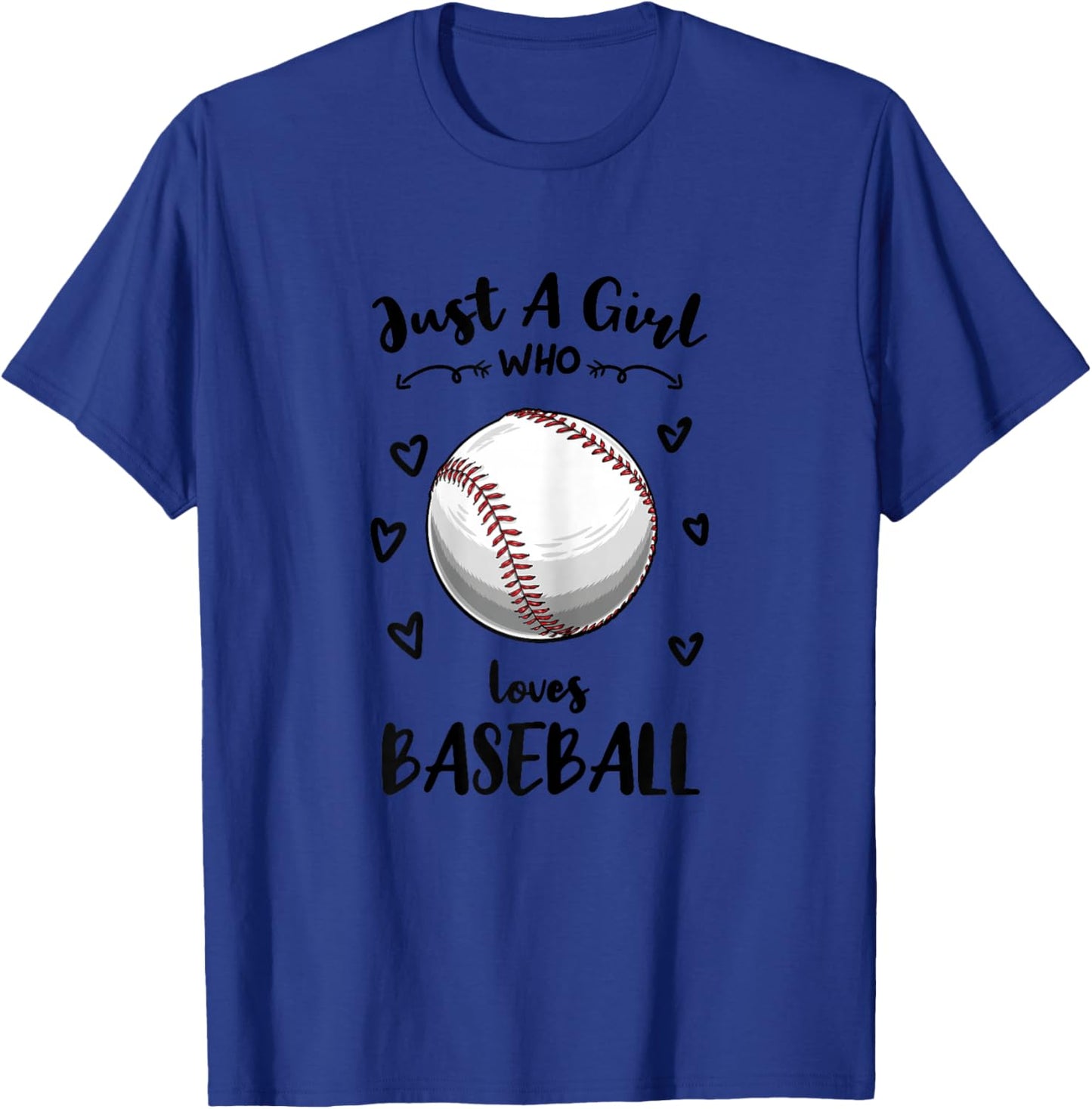 Just A Girl Who Loves Baseball T-Shirt - T-Shirt | Royal