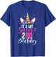Its My Sisters 2nd Birthay Sibling Gift Unicorn Birthday T-Shirt - T-Shirt | Royal