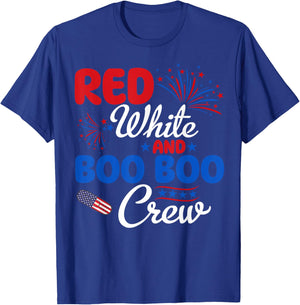 Red White And Boo Boo Crew 4th Of July Nurse Nursing Men T-Shirt - T-Shirt | Royal