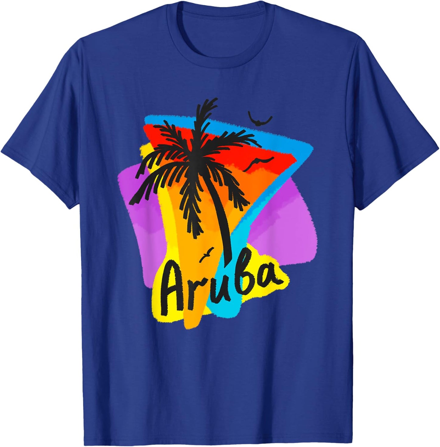 Aruba Palm Bird T-Shirt - T-Shirt | Royal
