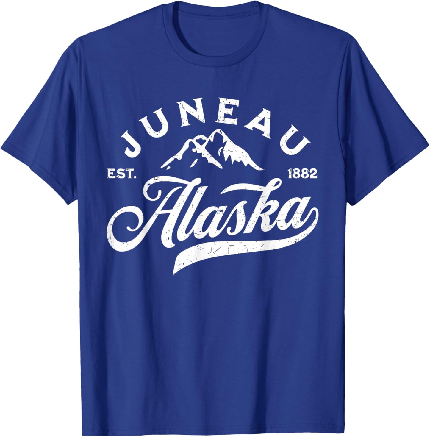 Vintage Juneau Alaska AK Mountains Family Vacation Souvenir T-Shirt - T-Shirt | Royal