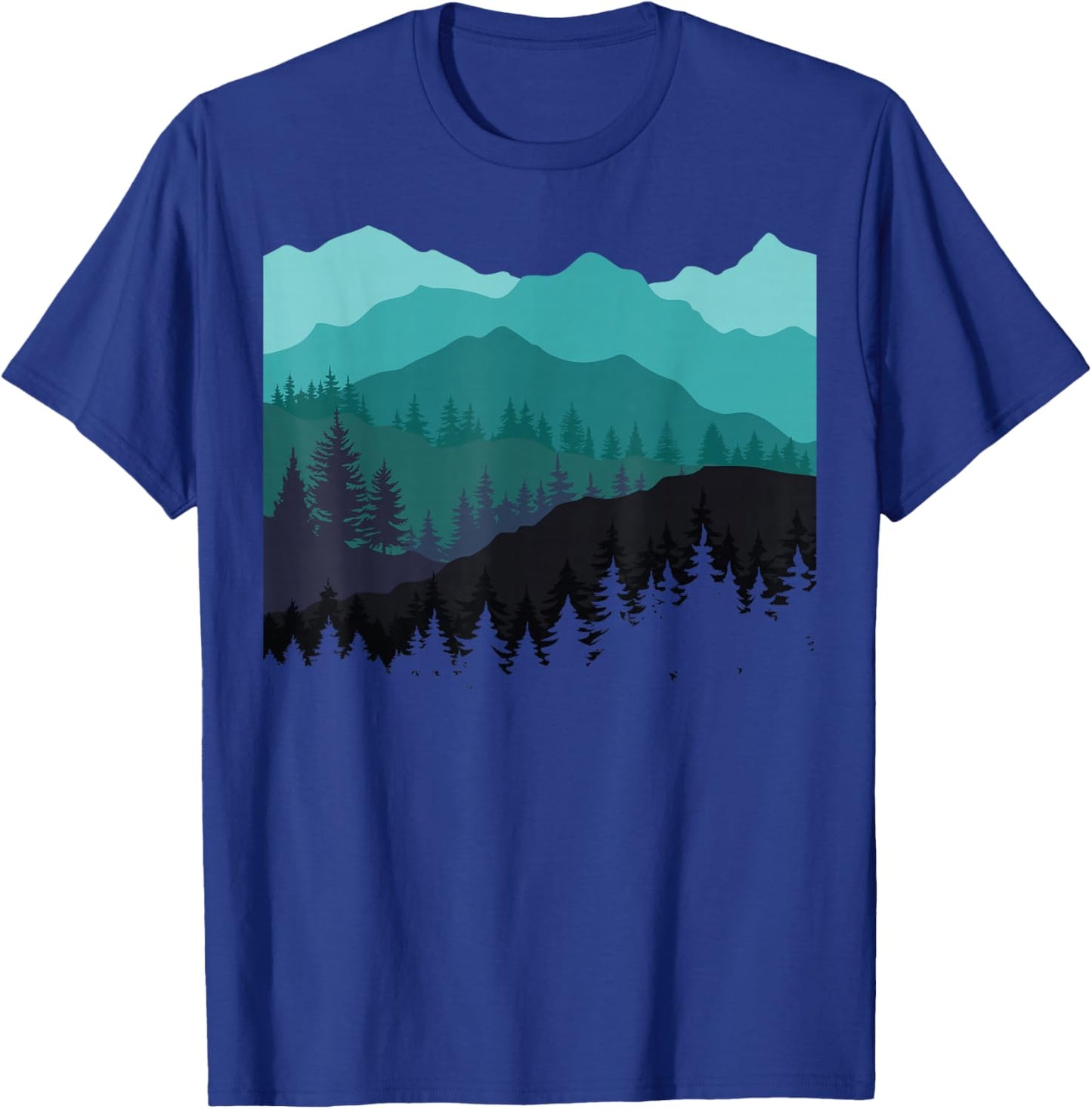 Timeless Mountain, Nature Trees and Forest T-Shirt - T-Shirt | Royal