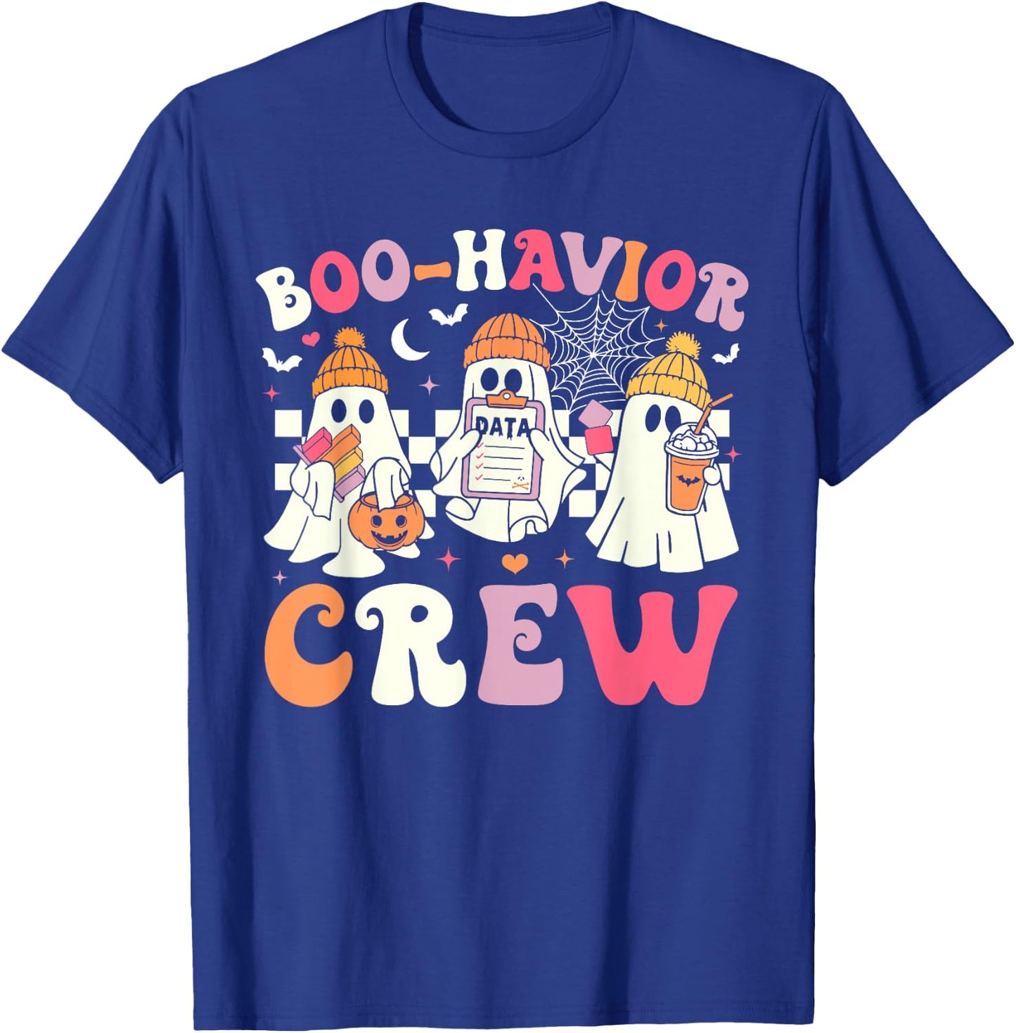 Retro Boo-Havior Crew Behavior Analyst Halloween ABA RBT T-Shirt - T-Shirt | Royal