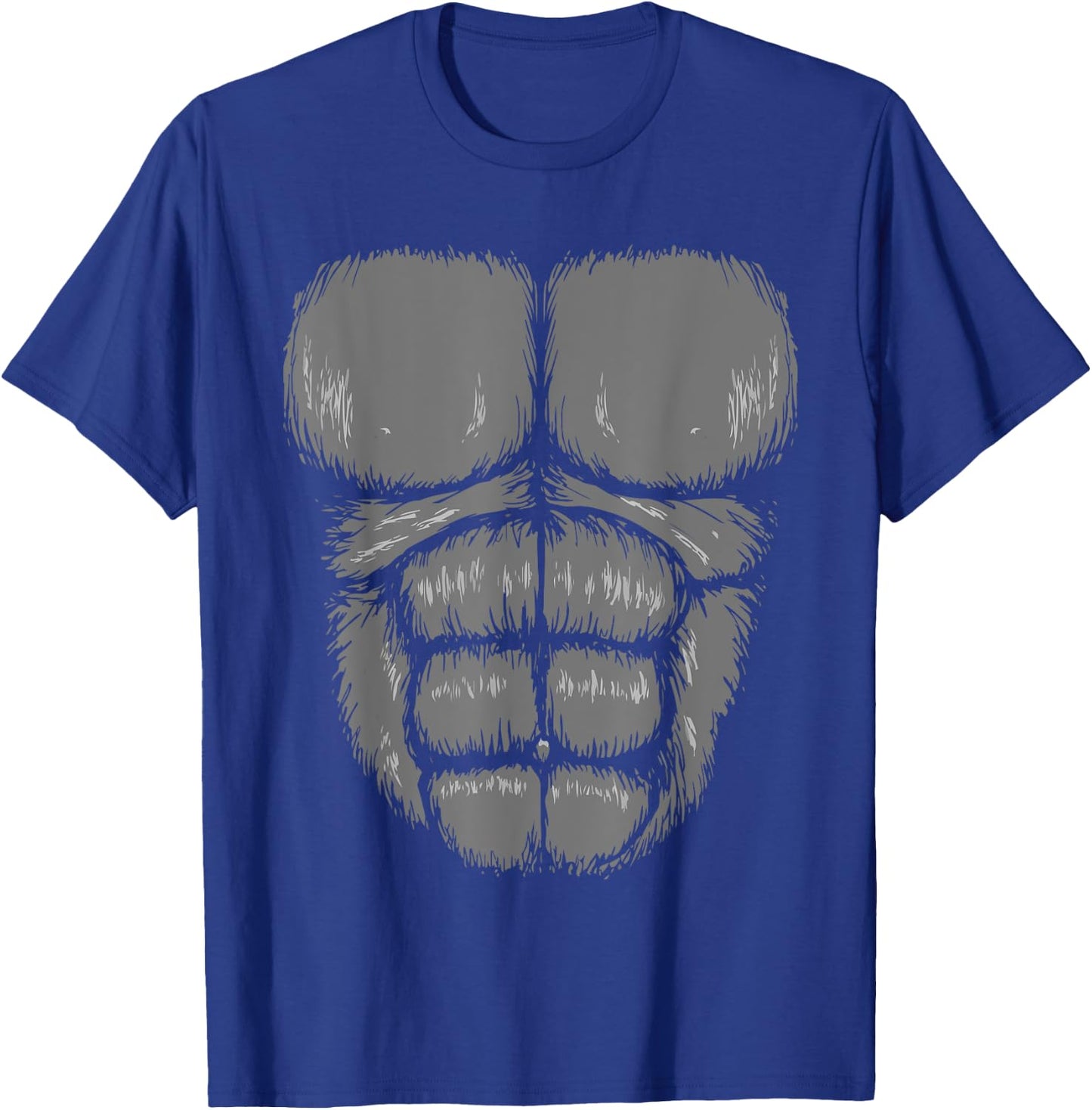Halloween Funny Gorilla Monkey Belly Chest Costume T-Shirt - T-Shirt | Royal