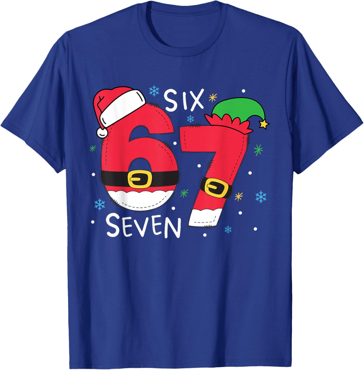 67 Meme Six Seven Christmas Kids Women Men Boys Girls T-Shirt - T-Shirt | Royal
