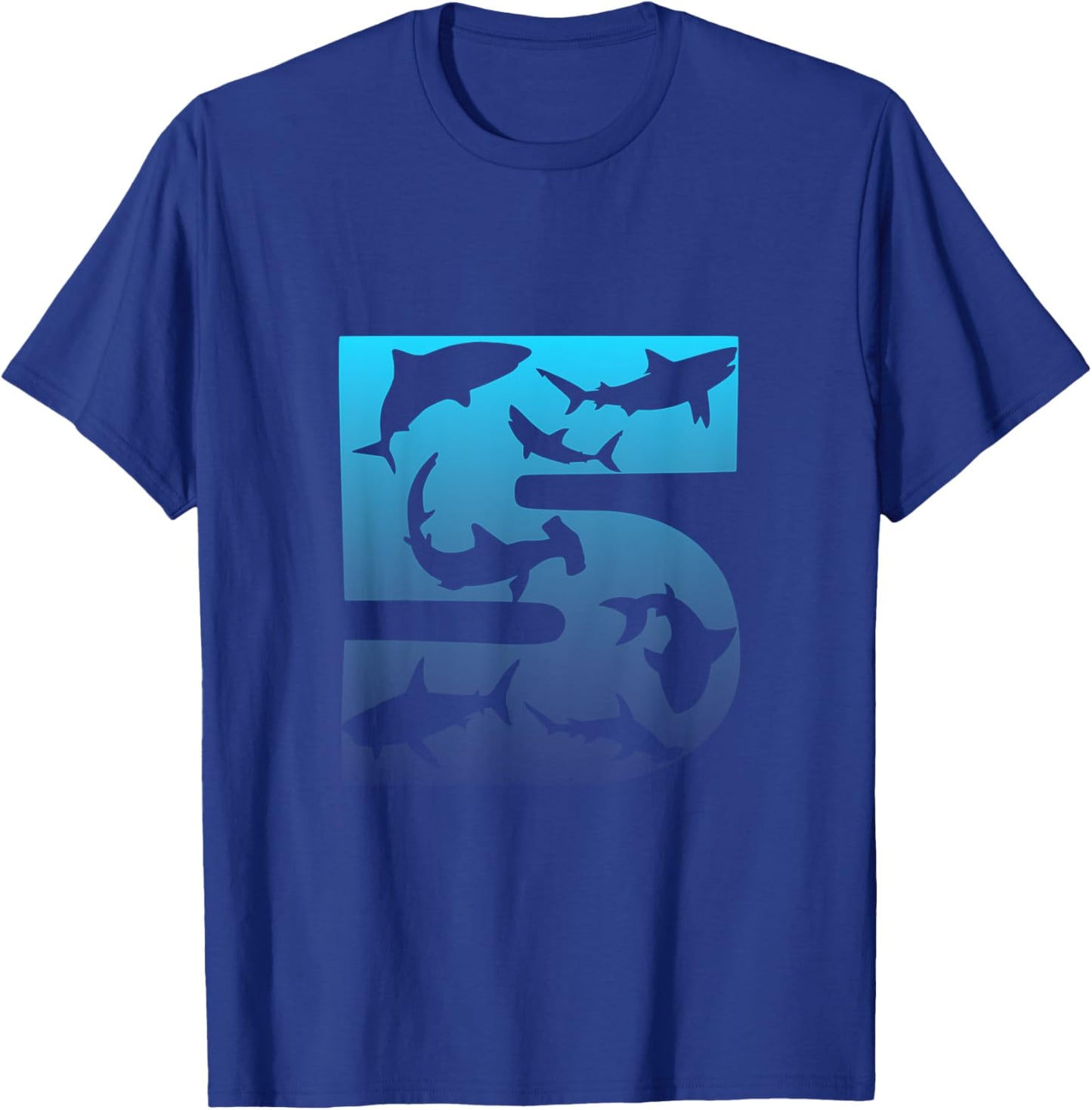 Kids Shark 5th Birthday Under Sea 5 Year Old Birthday Party Theme T-Shirt - T-Shirt | Royal