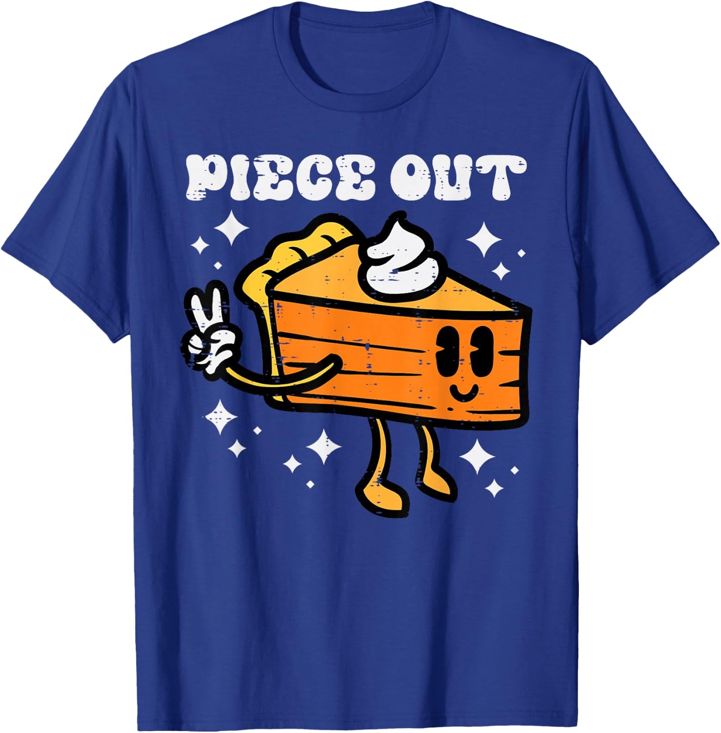 Piece Out Pumpkin Pie Funny Retro Thanksgiving Men Women Kid T-Shirt - T-Shirt | Royal