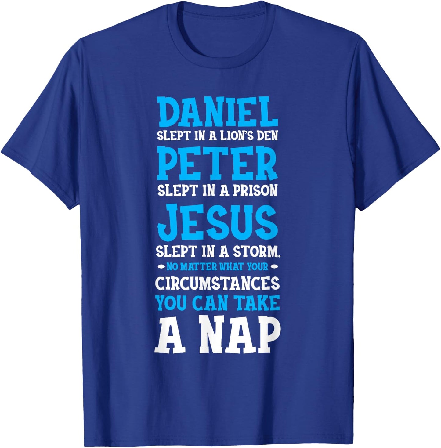 Funny Nap Lovers Sleeping Jesus Napping Gift Christian Humor T-Shirt - T-Shirt | Royal