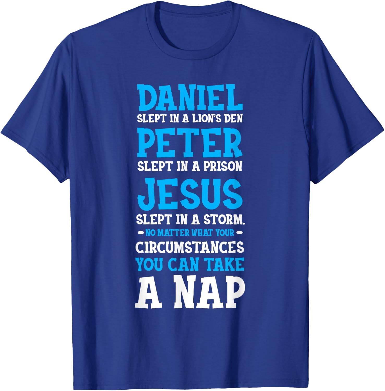 Funny Nap Lovers Sleeping Jesus Napping Gift Christian Humor T-Shirt - T-Shirt | Royal
