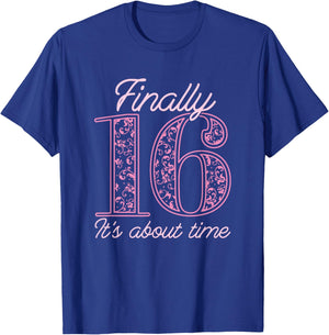 Sweet Sixteen 16th Birthday - Teen Girl Sweet 16 T-Shirt - T-Shirt | Royal