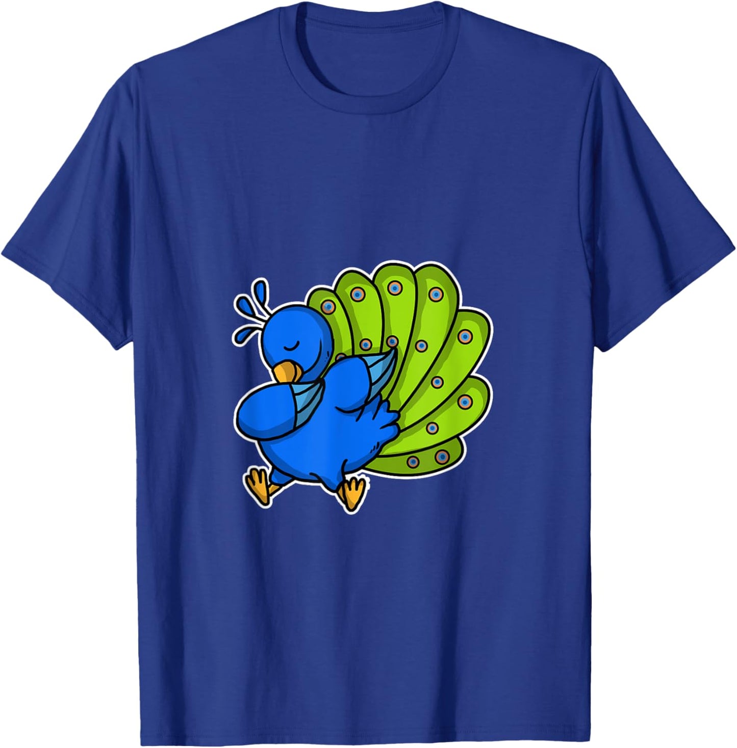 Funny Dabbing Peacock Gift Colourful Bird Dab Dance T-Shirt - T-Shirt | Royal