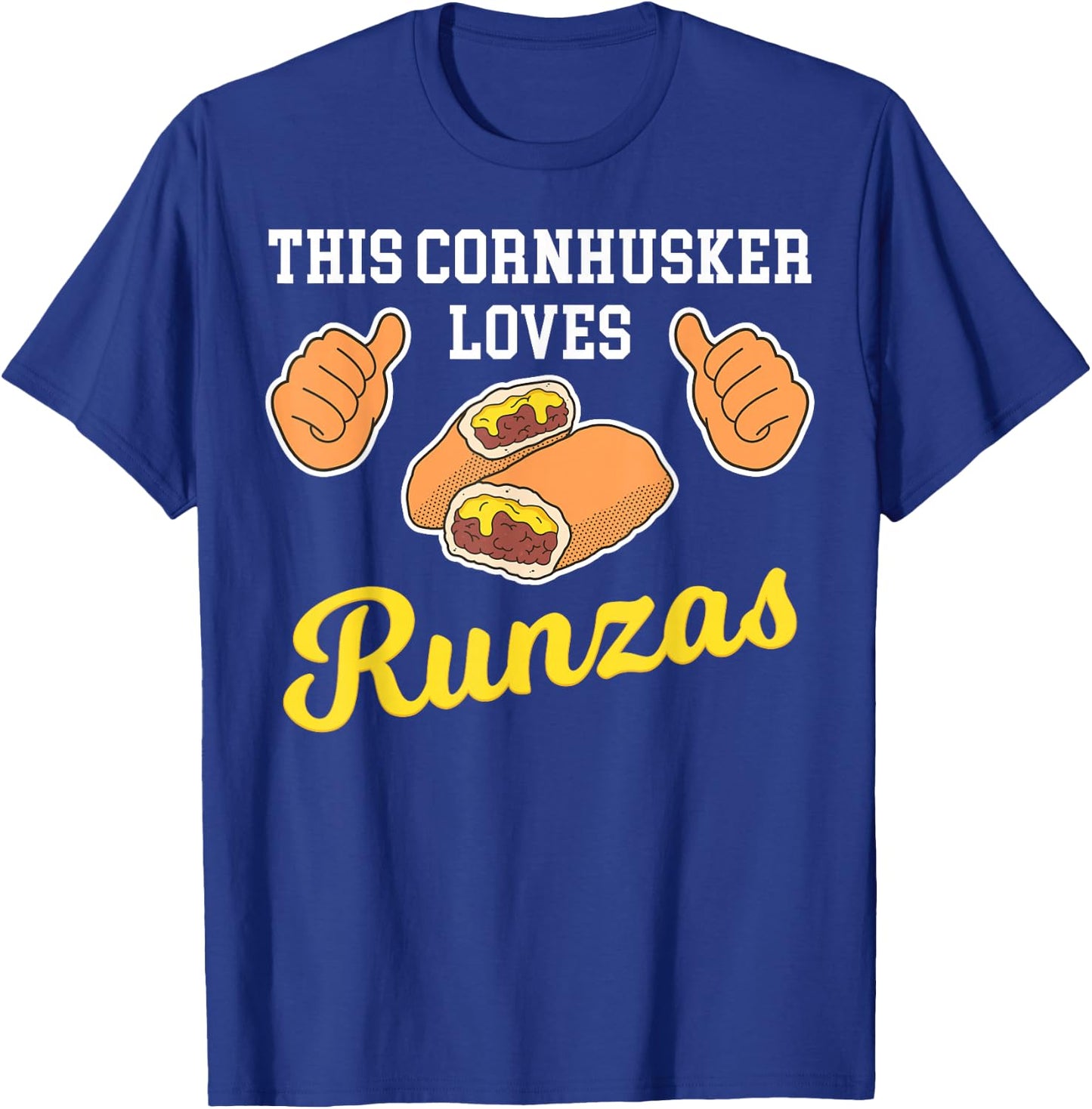 Thumbs Nebraska Sandwich Runza T-Shirt - T-Shirt | Royal