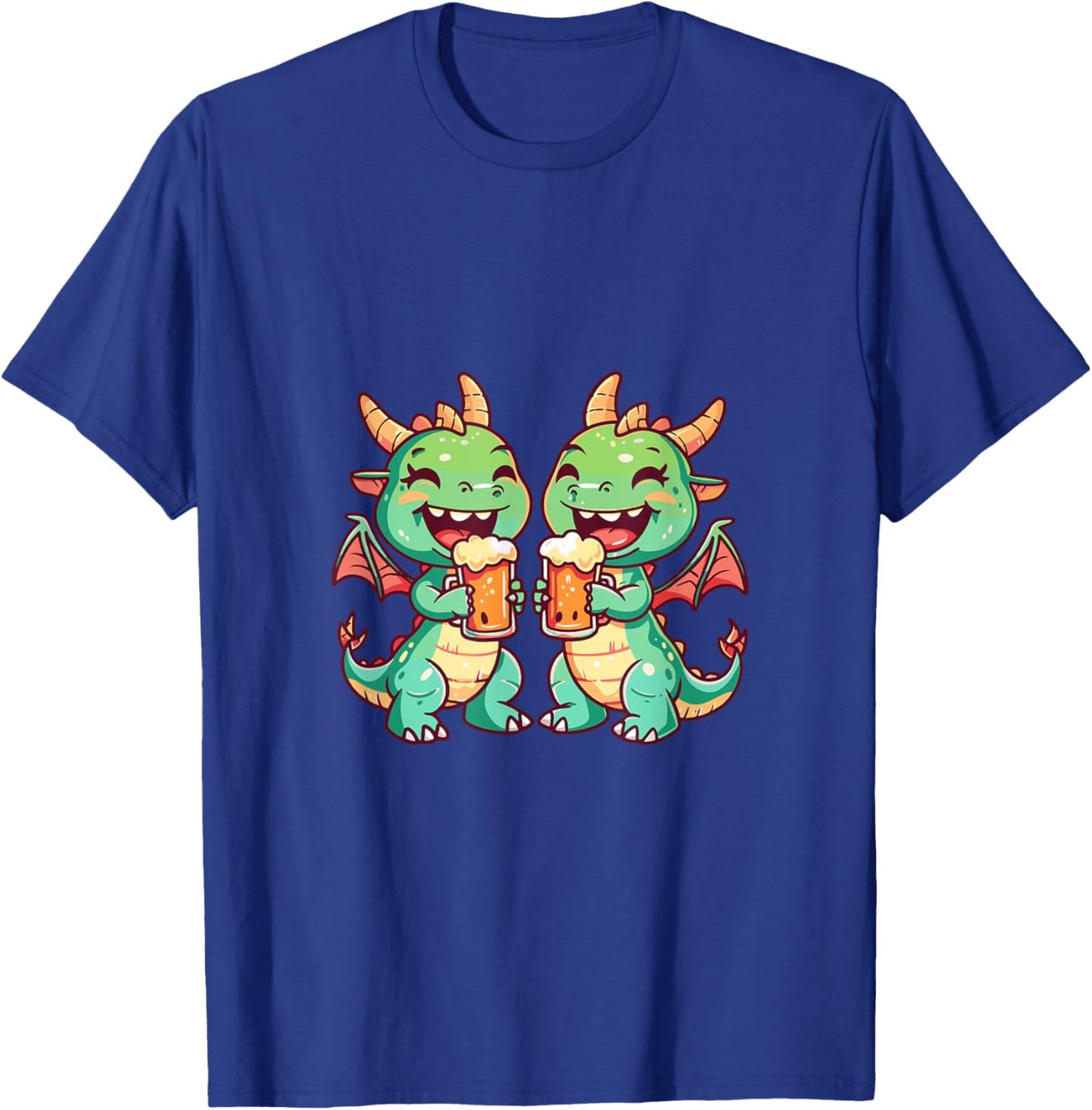 Drinking Dragon With Beer | Birthday Party T-Shirt - T-Shirt | Royal