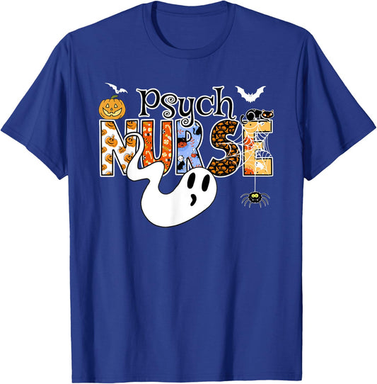 PSYCH NURSE Halloween Costume Psych Nurse Halloween T-Shirt - T-Shirt | Royal