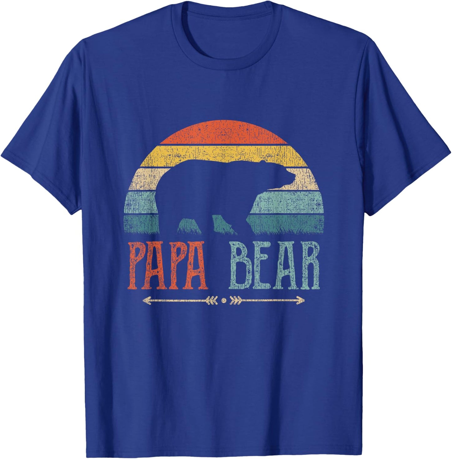 Papa Bear Vintage Daddy Father's Day Retro Dad T-Shirt - T-Shirt | Royal