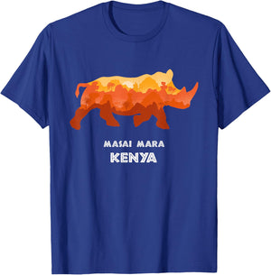 Masai Mara, Kenya Safari National Park Game Reserve Rhino T-Shirt - T-Shirt | Royal