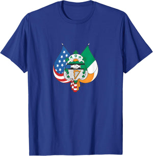 Order Of Hibernians AOH Crest Shamrocks T-Shirt - T-Shirt | Royal