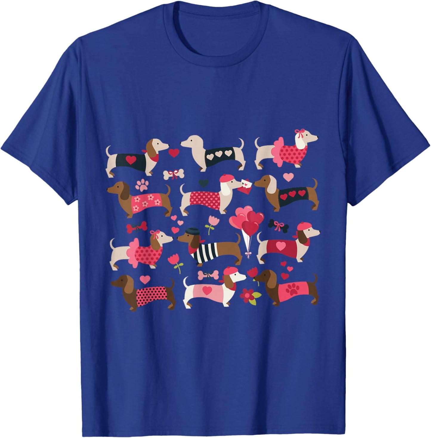 Doxie in Dog Dress Valentines Weiner Dachshund T-Shirt - T-Shirt | Royal