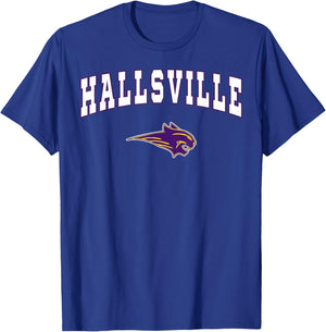 Hallsville High School Bobcats C2 T-Shirt - T-Shirt | Royal