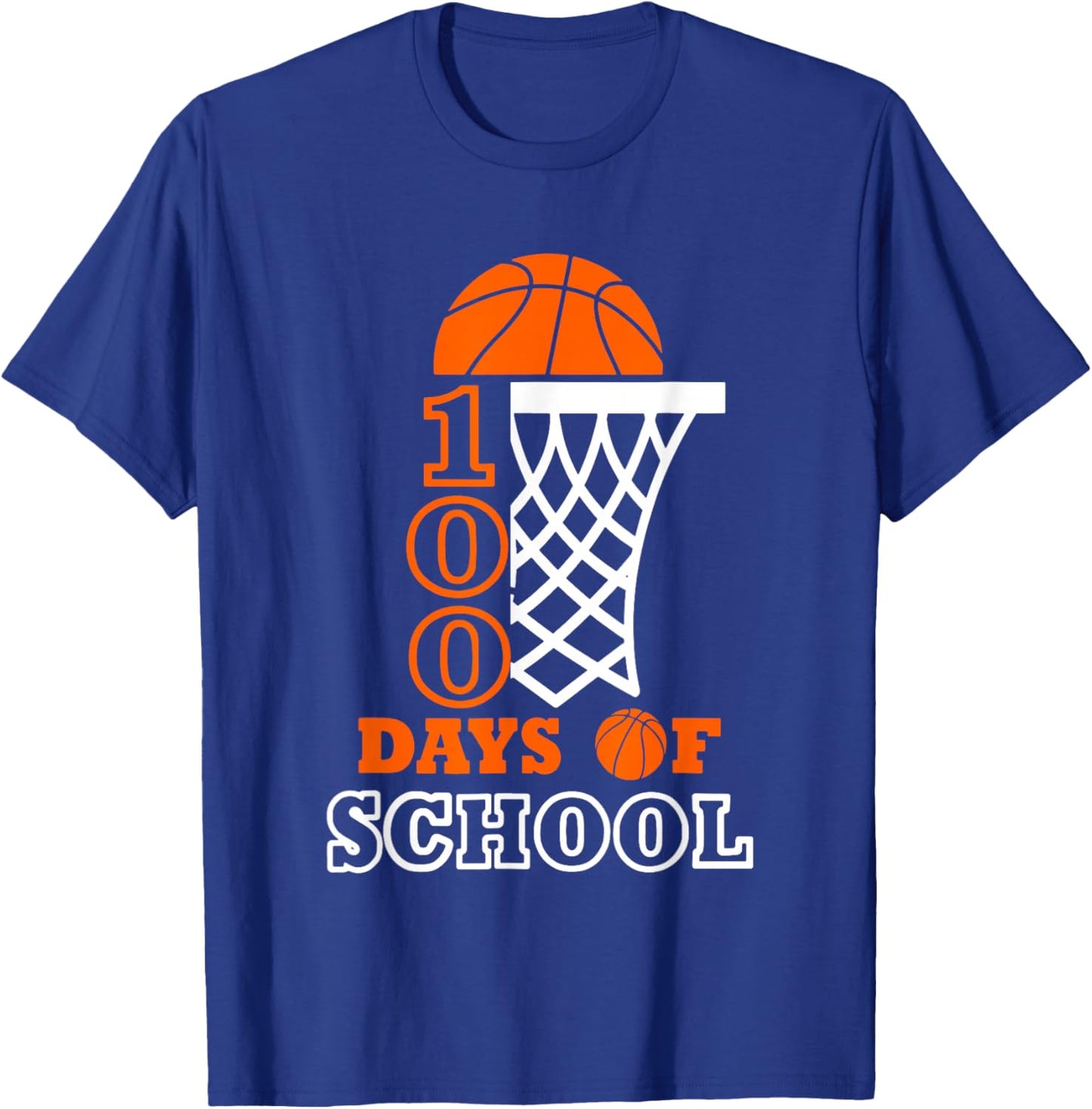 Basketball 100 Days Of School Sport 100th Day Balls Boys Kid T-Shirt - T-Shirt | Royal