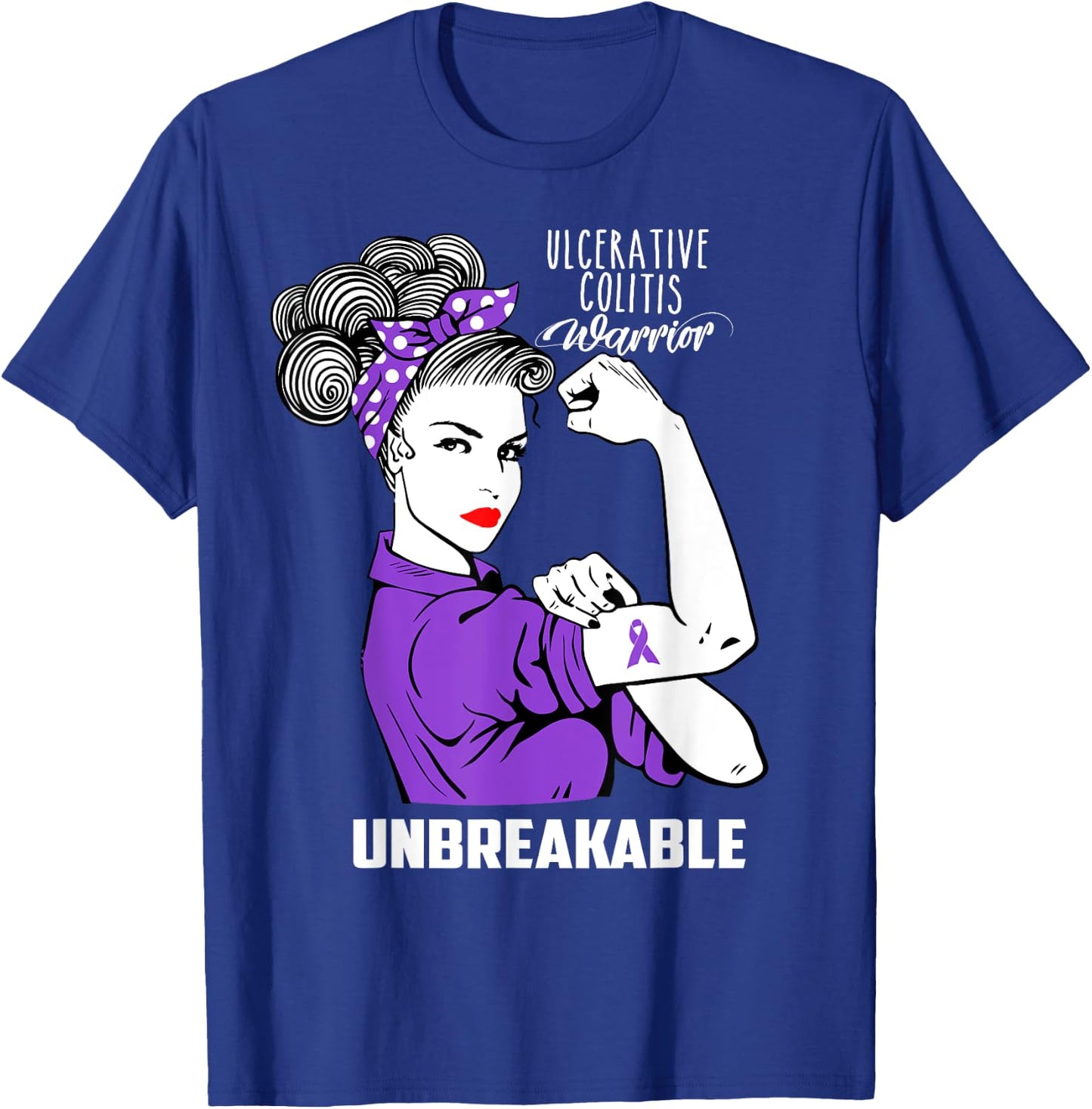 Ulcerative Colitis Warrior Unbreakable Shirt Awareness Gift T-Shirt - T-Shirt | Royal