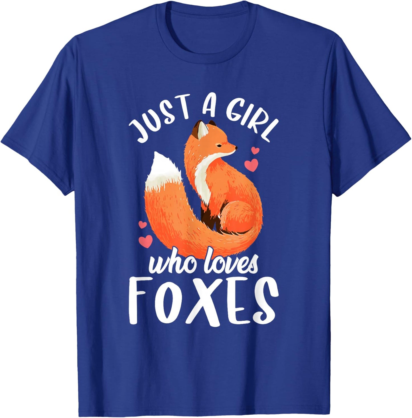 Just A Girl Who Loves Foxes Cute Fox For Girls Kids T-Shirt - T-Shirt | Royal