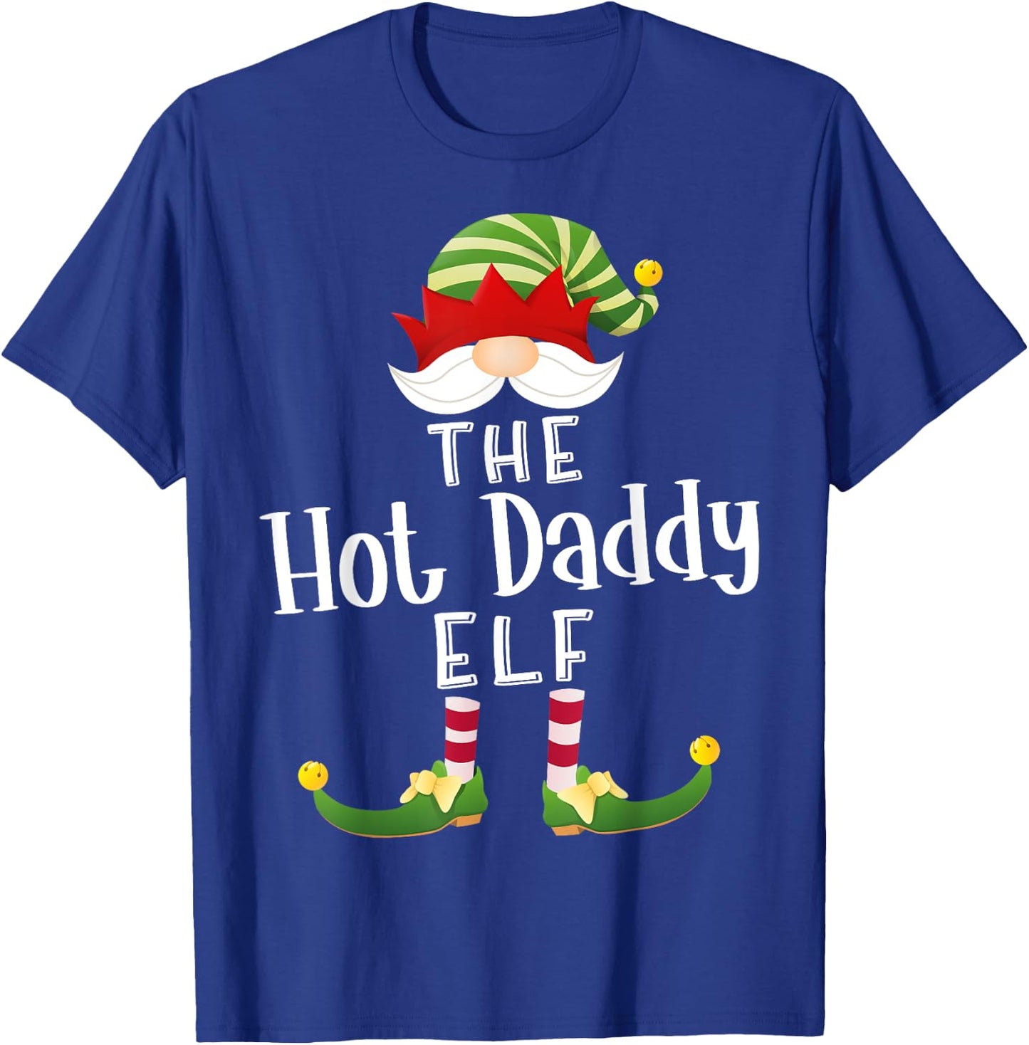 Hot Daddy Elf Group Christmas Funny Pajama Party T-Shirt - T-Shirt | Royal
