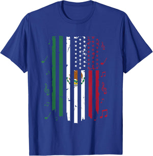Mexico US Flag Patriot Mexican Flag American Flag T-Shirt - T-Shirt | Royal
