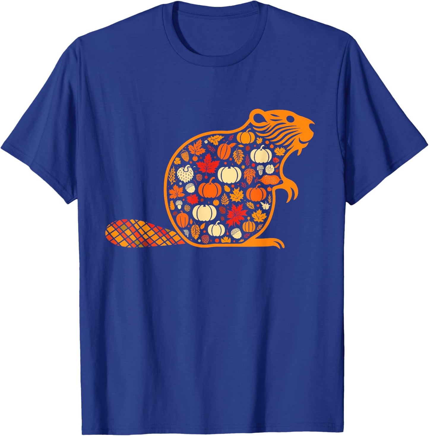 Autumn Pumpkin Fall Beaver Thanksgiving Kids T-Shirt - T-Shirt | Royal