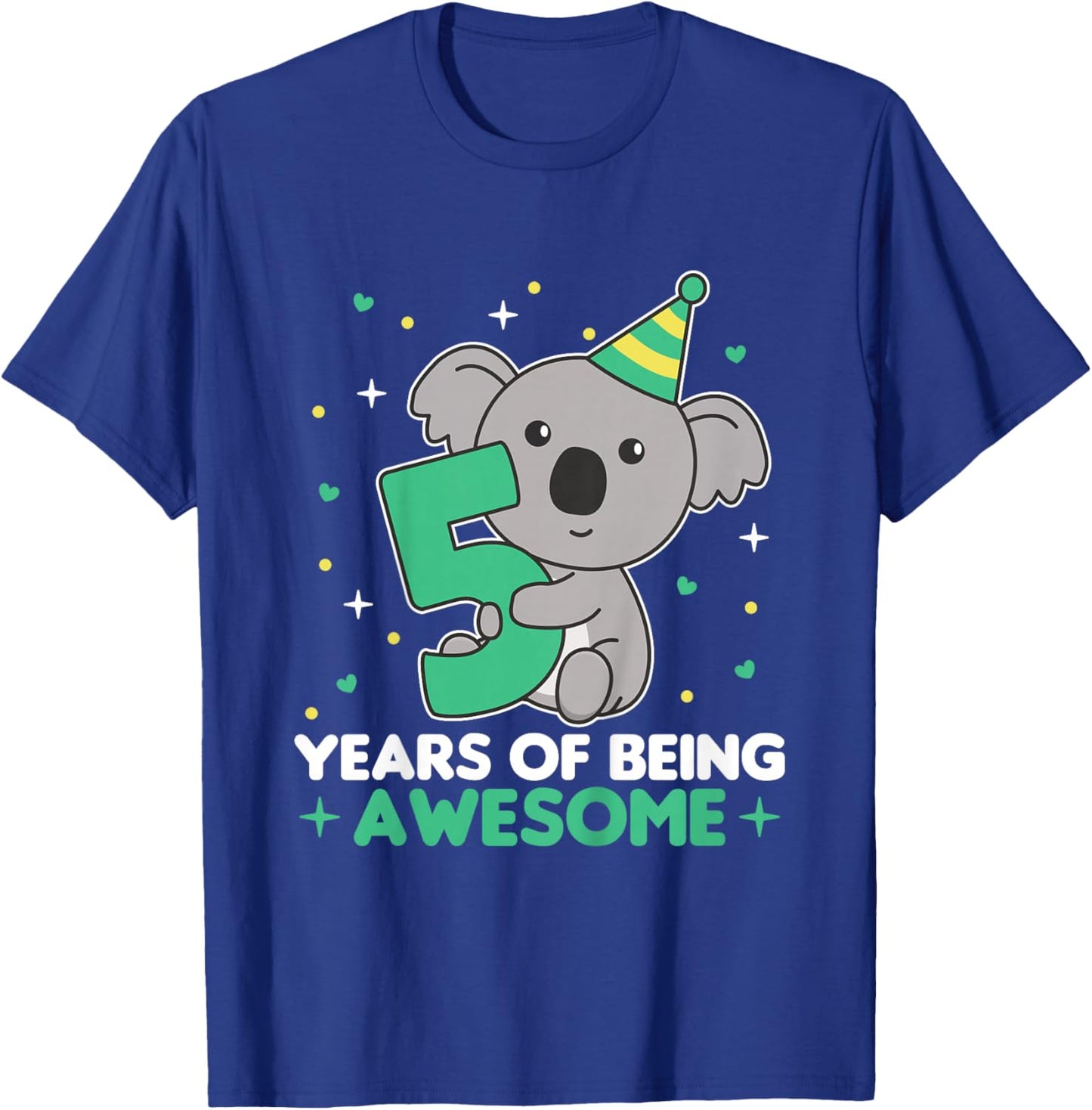 5th Birthday Koala For Kids Five Years Old T-Shirt - T-Shirt | Royal