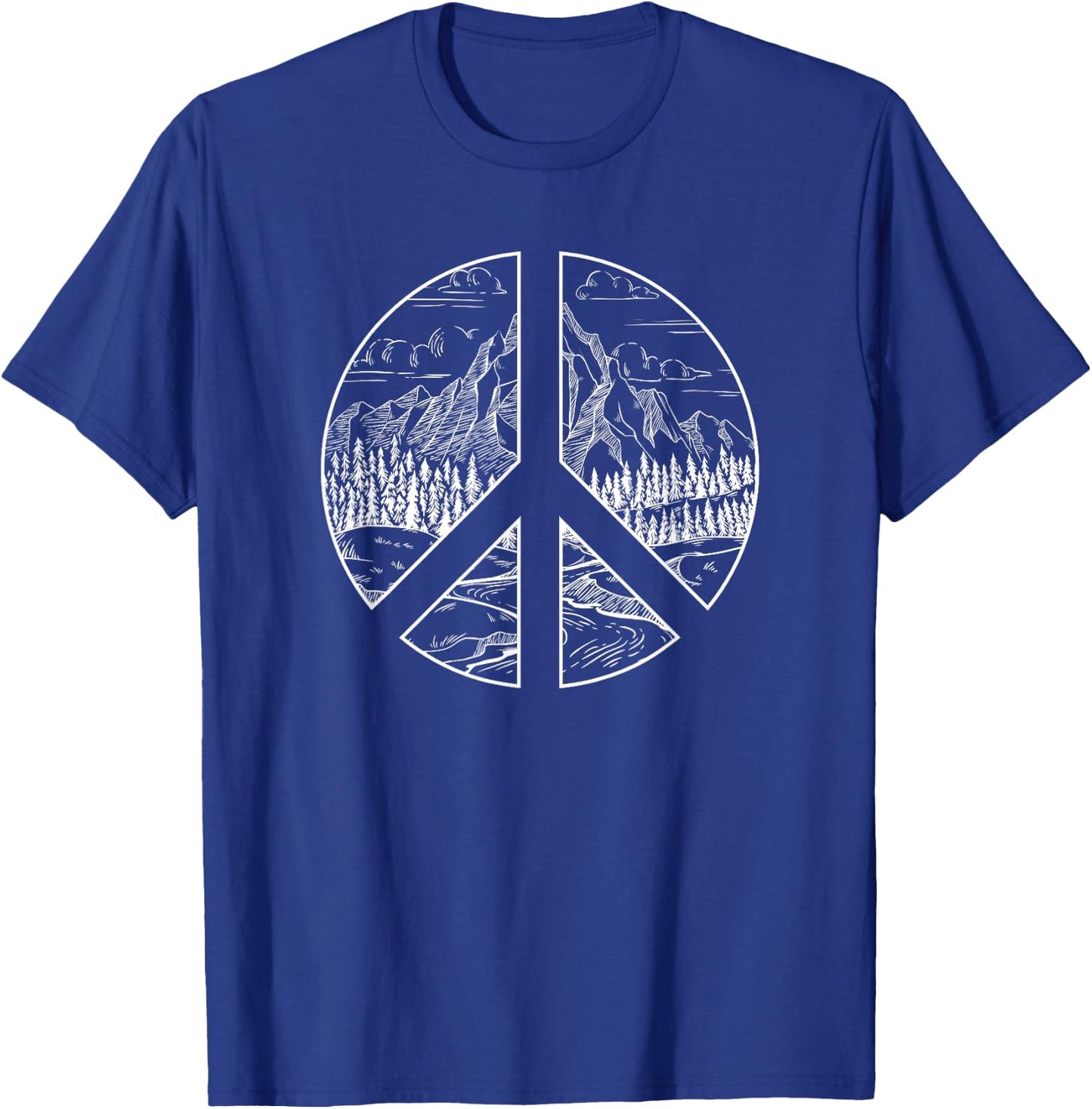 Hippie Peace Nature Vintage Retro Costume Hippy Gift T-Shirt - T-Shirt | Royal