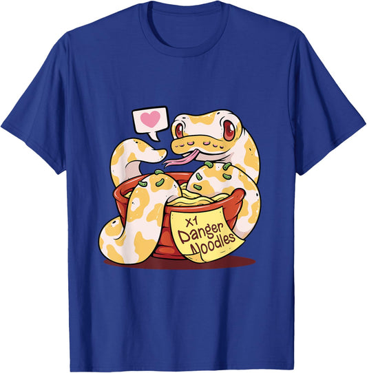 Danger Noodle Ball Python Snake Meme Reptile Snake Lover T-Shirt - T-Shirt | Royal