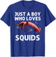 Squid Gift Boys Men Giant Squid Seafood Calamari Lovers T-Shirt - T-Shirt | Royal
