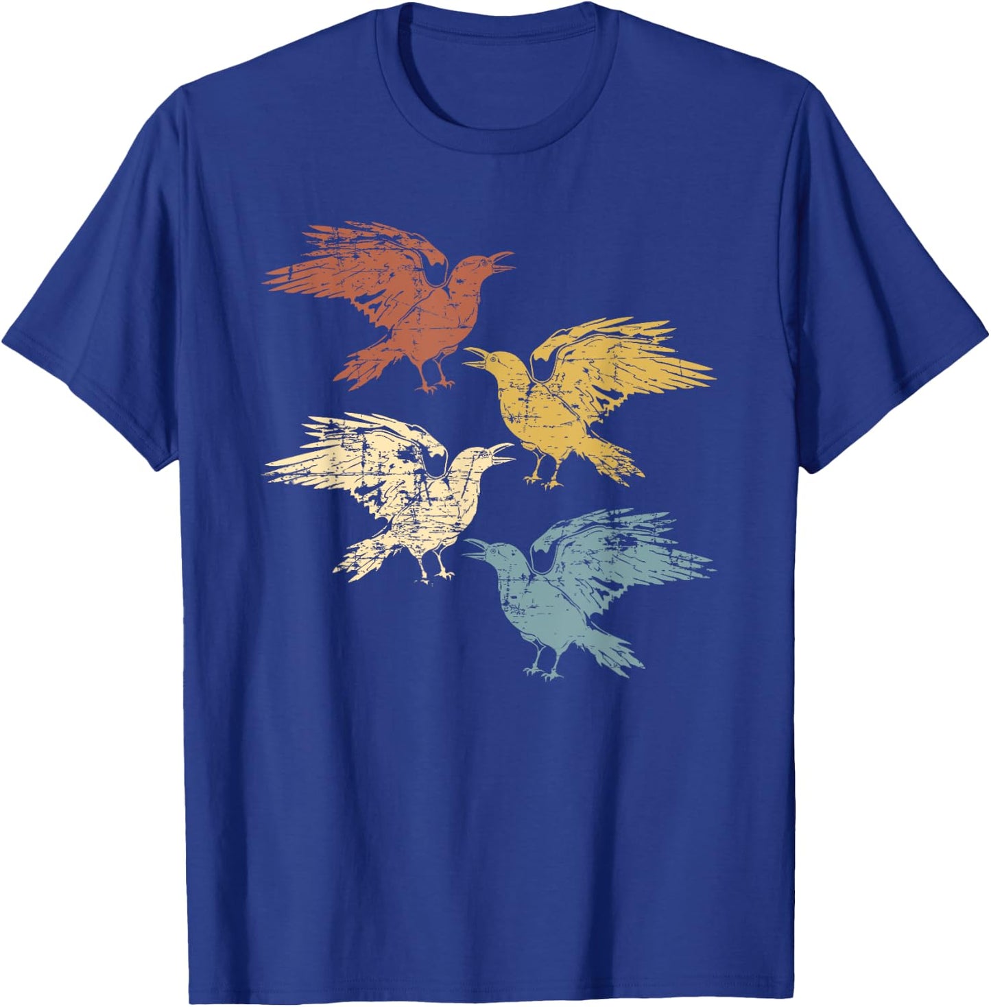 Black Crow Forest Animal Bird Gothic Spooky Retro Raven T-Shirt - T-Shirt | Royal