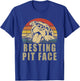 Resting Pit Face - Vintage Pitbull Lovers Gift Face T-Shirt - T-Shirt | Royal