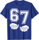 67 Nummer sechzig Hände Lustiges Meme Varsity Matching T-Shirt - T-Shirt | Royal
