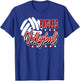 Eagles Volleyball Mom Player Red Black White T-Shirt - T-Shirt | Royal