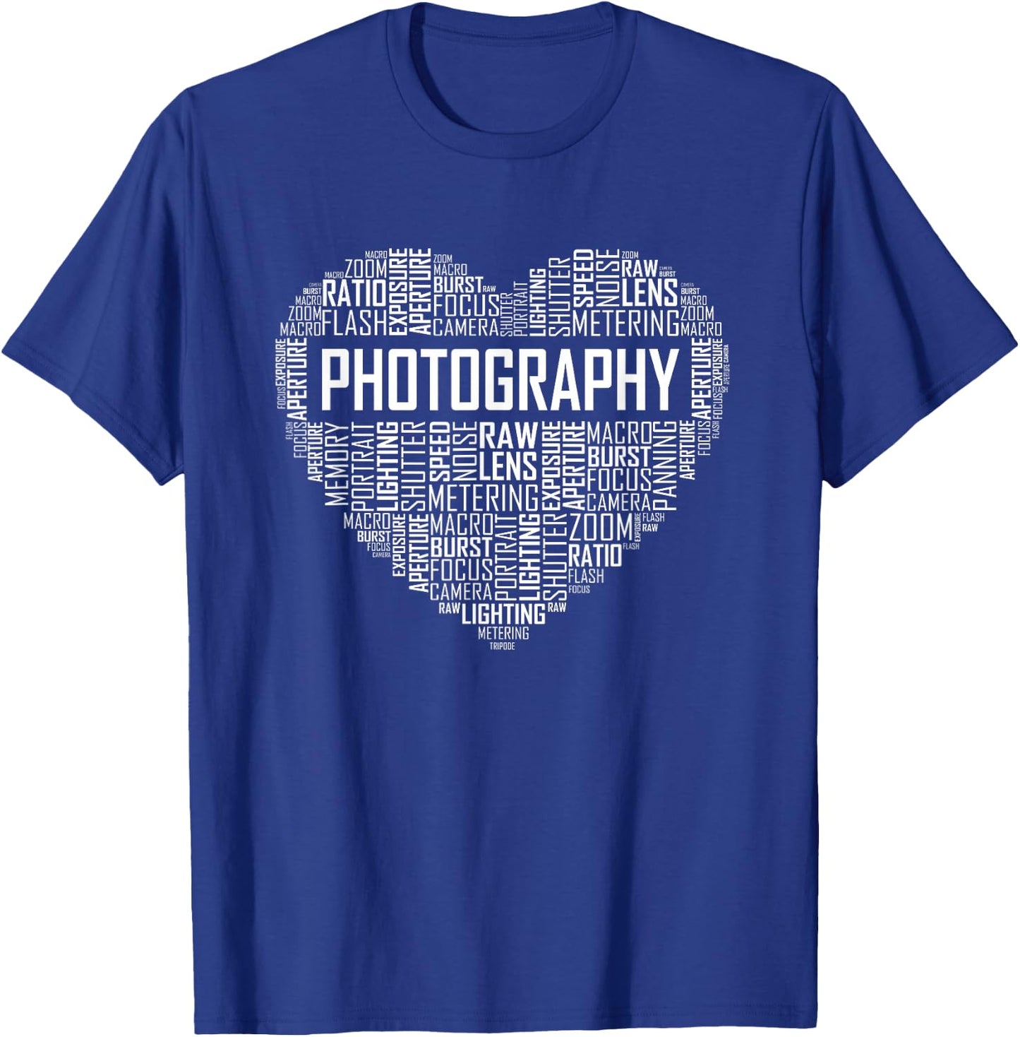 Photography Heart Lover Gift Photographer Love T-Shirt - T-Shirt | Royal