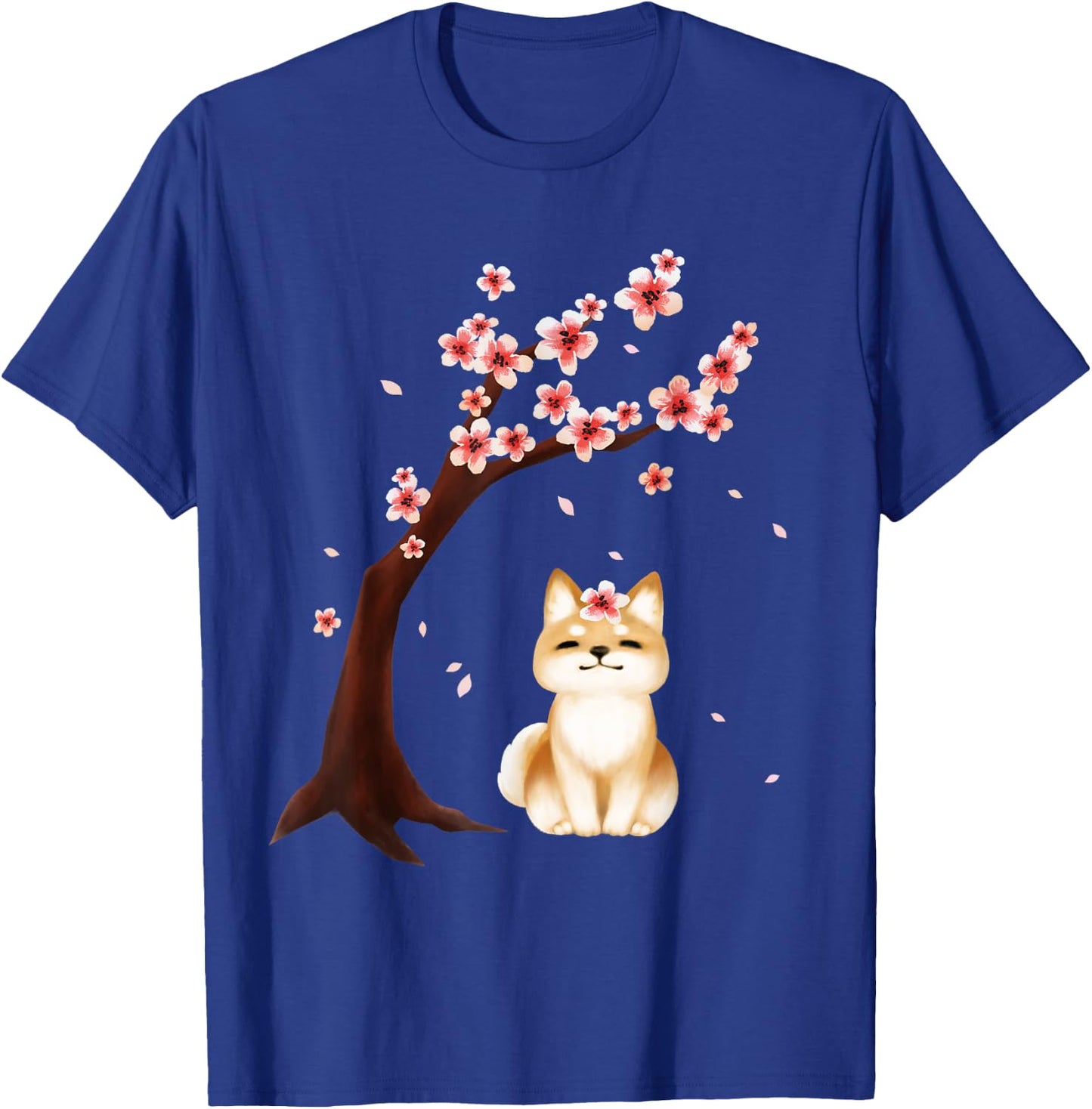 Shiba Inu Dog Japanese Cherry Blossom Sakura Flower Women Kids T-Shirt - T-Shirt | Royal