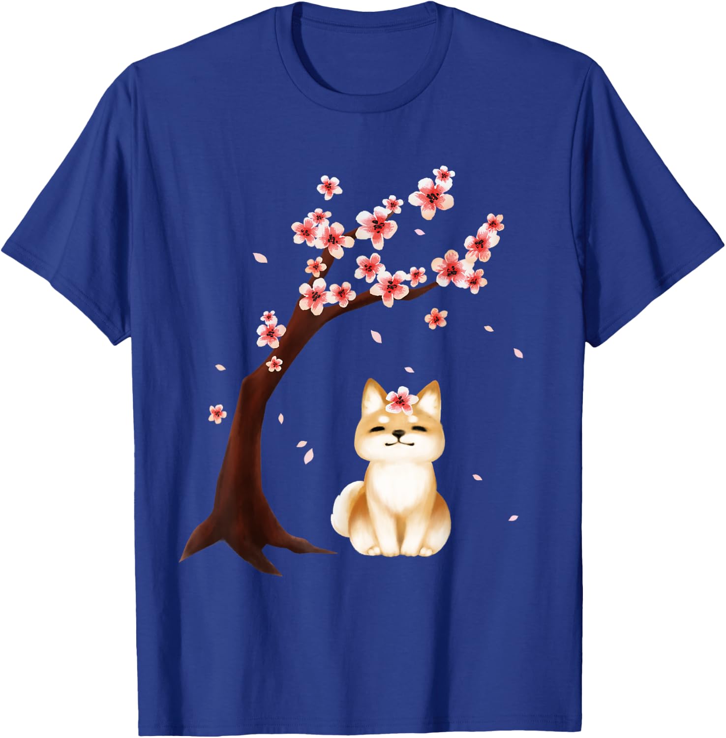 Shiba Inu Dog Japanese Cherry Blossom Sakura Flower Women Kids T-Shirt - T-Shirt | Royal