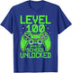 100th Day of School Boys Level 100 Days of School Unlocked T-Shirt - T-Shirt | Royal