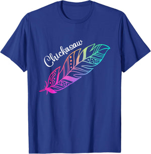 Indigenous Feather Native American Chickasaw Tribe T-Shirt - T-Shirt | Royal