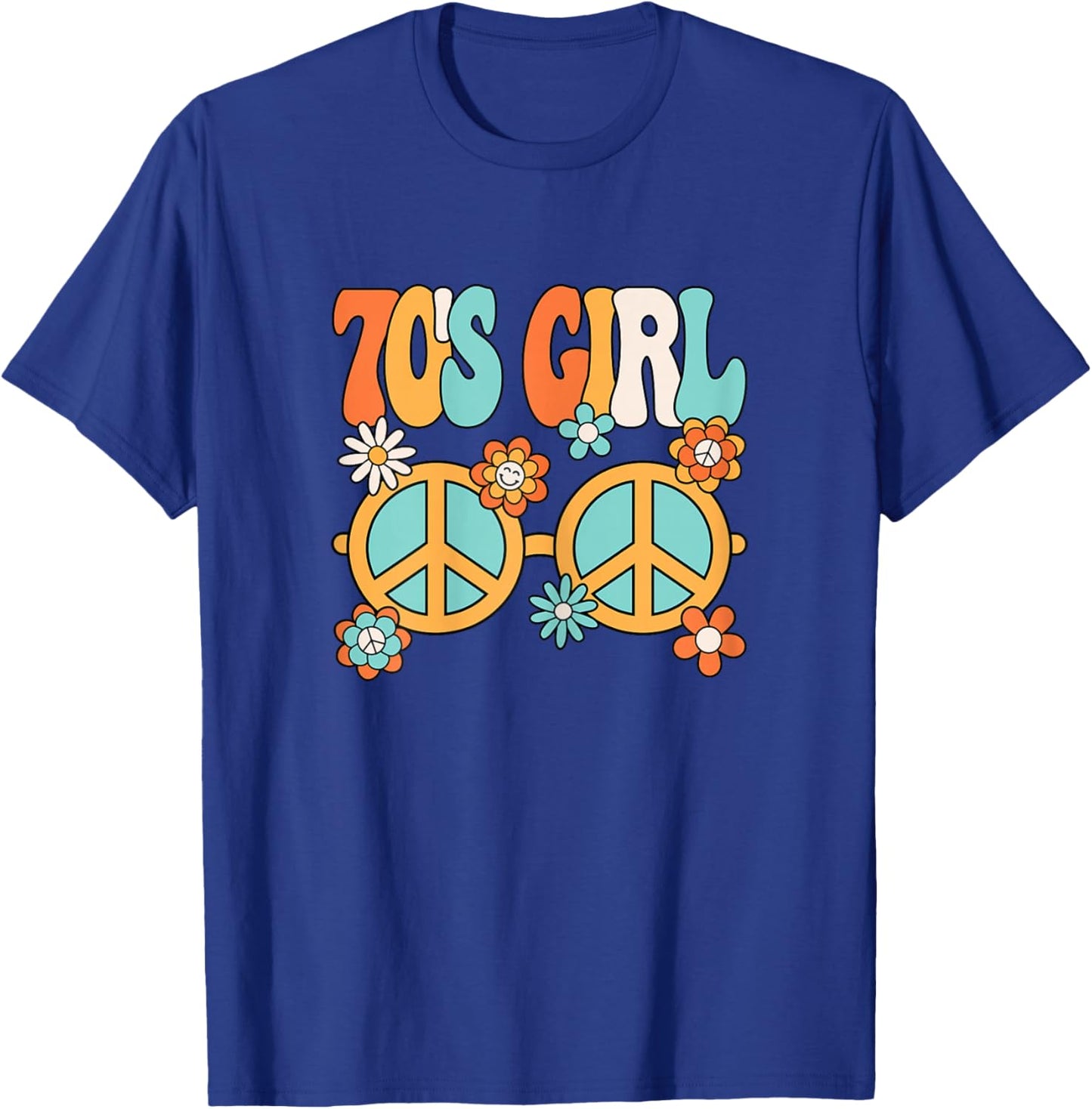 70s Girl 1970s Peace Hippie Disco Party Outfit Groovy Women T-Shirt - T-Shirt | Royal