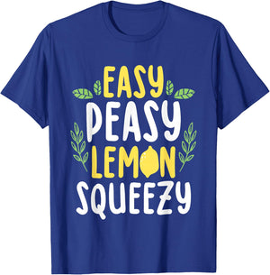 Easy Peasy Lemon Squeezy Funny Lemonade Fruit Lover T-Shirt - T-Shirt | Royal