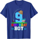 9 Year Old Fishing 9th Birthday Boy Bday Party Decorations T-Shirt - T-Shirt | Royal
