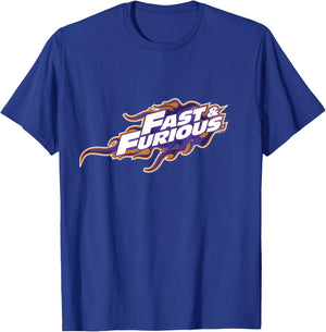 Fast & Furious Purple and Orange Flames Logo T-Shirt - T-Shirt | Royal